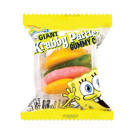 Nickelodeon SpongeBob Squarepants Giant Krabby Patties Gummy Candy, 063 oz Pack, PK36, 36PK 479210